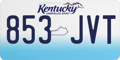 KY license plate 853JVT