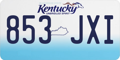 KY license plate 853JXI