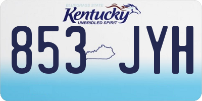 KY license plate 853JYH