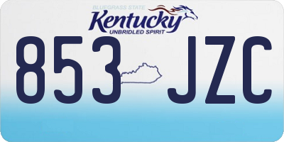 KY license plate 853JZC