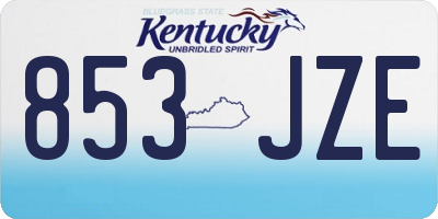 KY license plate 853JZE