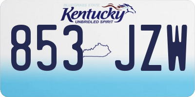 KY license plate 853JZW