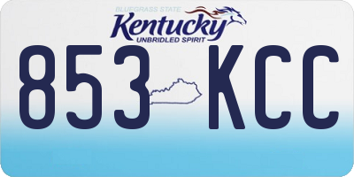 KY license plate 853KCC