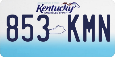 KY license plate 853KMN