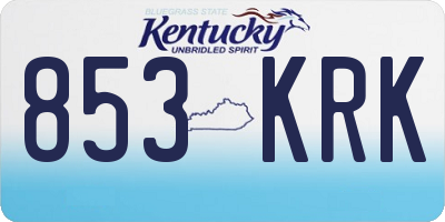 KY license plate 853KRK
