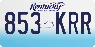 KY license plate 853KRR