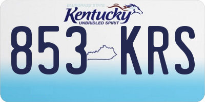 KY license plate 853KRS