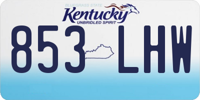 KY license plate 853LHW