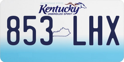 KY license plate 853LHX