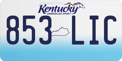 KY license plate 853LIC