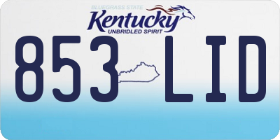 KY license plate 853LID