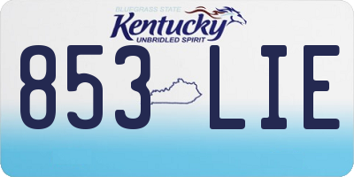 KY license plate 853LIE
