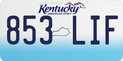 KY license plate 853LIF
