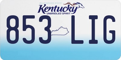 KY license plate 853LIG