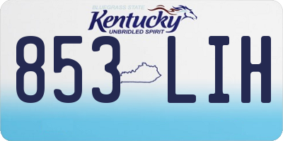 KY license plate 853LIH