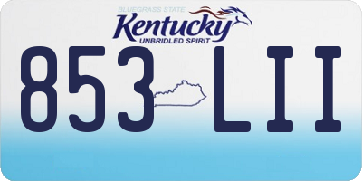 KY license plate 853LII