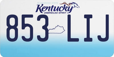KY license plate 853LIJ
