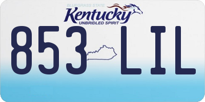 KY license plate 853LIL
