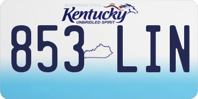 KY license plate 853LIN