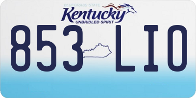 KY license plate 853LIO