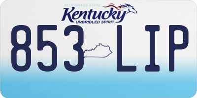 KY license plate 853LIP
