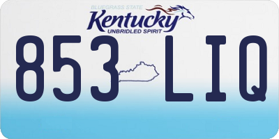 KY license plate 853LIQ