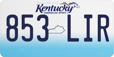 KY license plate 853LIR