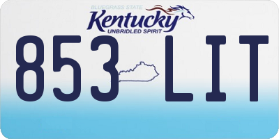 KY license plate 853LIT