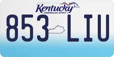 KY license plate 853LIU