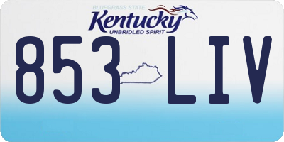 KY license plate 853LIV