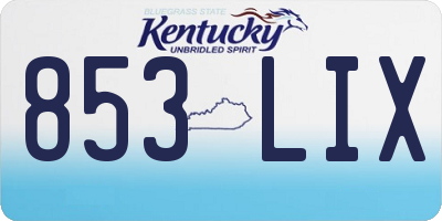 KY license plate 853LIX