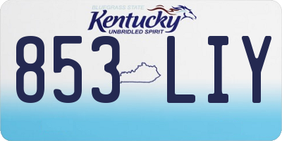 KY license plate 853LIY