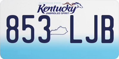 KY license plate 853LJB