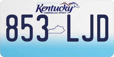 KY license plate 853LJD