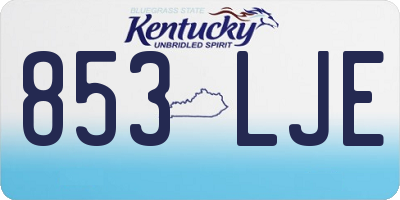 KY license plate 853LJE