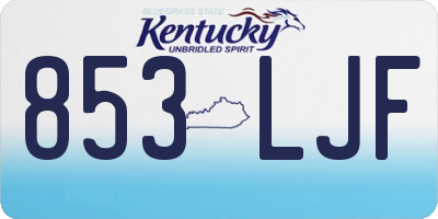 KY license plate 853LJF