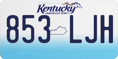 KY license plate 853LJH