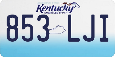 KY license plate 853LJI