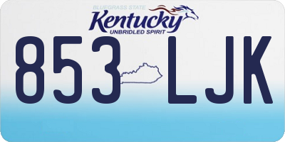 KY license plate 853LJK