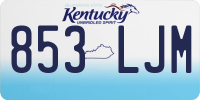 KY license plate 853LJM
