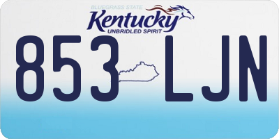 KY license plate 853LJN
