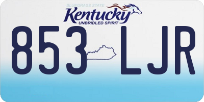 KY license plate 853LJR