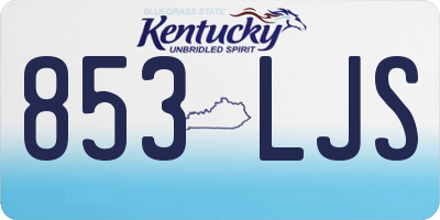 KY license plate 853LJS