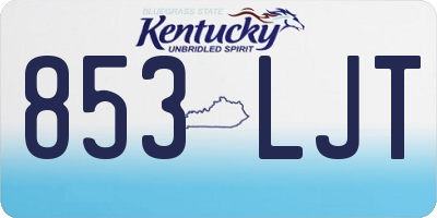 KY license plate 853LJT