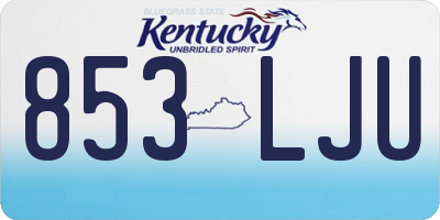 KY license plate 853LJU
