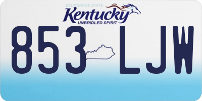 KY license plate 853LJW
