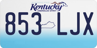 KY license plate 853LJX