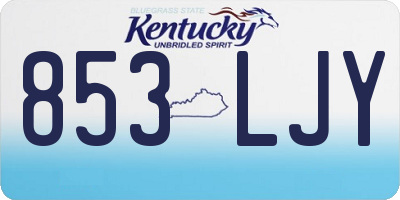 KY license plate 853LJY