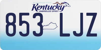 KY license plate 853LJZ