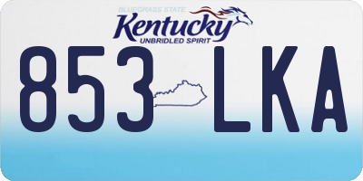 KY license plate 853LKA